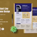 خرید و دانلود طرح لایه باز رزومه Constuct Line Resume | ساخت رزومه حرفه ای | قالب ساخت رزومه