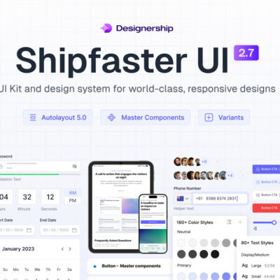 خرید و دانلود Shipfaster UI کیت رابط کاربری لایه باز فیگما | فایل لایه باز کیت رابط کاربری Shipfaster فیگما | ساخت رابط کاربری حرفه ای shipfaster
