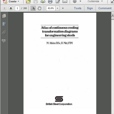 خرید و دانلود نسخه کامل کتاب Atlas of Continuous Cooling Transformation Diagrams for Engineering Steels – ُ pdf