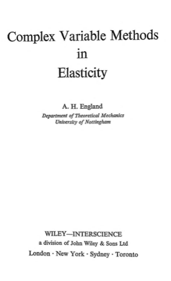خرید و دانلود نسخه کامل کتاب Complex Variable Methods in Elasticity BY England – Pdf_683963e5dde0b.png خرید و دانلود نسخه کامل کتاب Complex Variable Methods in Elasticity BY England – Pdf