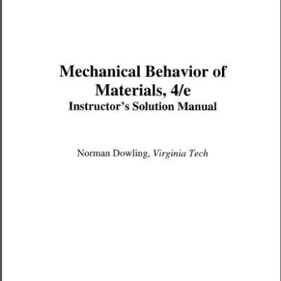 خرید و دانلود نسخه کامل کتاب Instructor Solutions Manual for Mechanical Behavior of Materials, 4th Edition