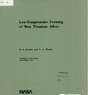 خرید و دانلود نسخه کامل کتاب Low-temperature forming of beta titanium alloys BY Woods –  Pdf