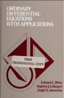 خرید و دانلود نسخه کامل کتاب Ordinary differential equations with applications BY Reiss –  Pdf
