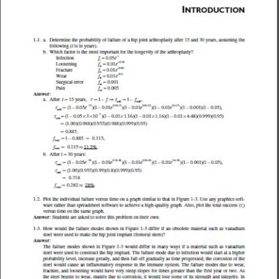 خرید و دانلود نسخه کامل کتاب Solution Manual Biomaterials: An Introduction 3rd Edition