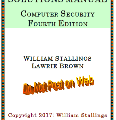 خرید و دانلود نسخه کامل کتاب Solution Manual Computer Security: Principles and Practice (4th edition) – Pdf