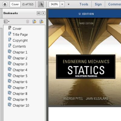 خرید و دانلود نسخه کامل کتاب Solution Manual Engineering Mechanics Static (3rd Edition) By Pytel – Pdf