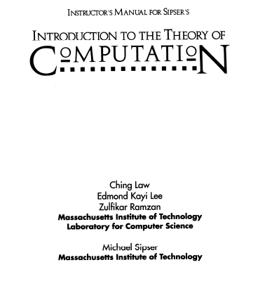 خرید و دانلود نسخه کامل کتاب Solution Manual Introduction to the Theory of Computation – Pdf