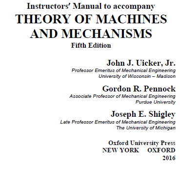 خرید و دانلود نسخه کامل کتاب Solution Manual Theory of Machines and Mechanisms (5th edtion) – Pdf