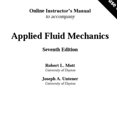 خرید و دانلود نسخه کامل کتاب [Solutions Manual] Applied Fluid Mechanics (7th Edition) Robert Mott – Pdf