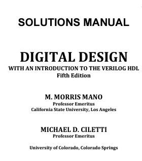 خرید و دانلود نسخه کامل کتاب [Soultion Manual] Digital Design: With an Introduction to the Verilog HDL (5th Edition) – Pdf