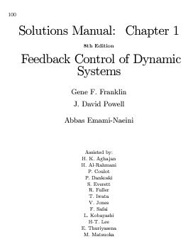 خرید و دانلود نسخه کامل کتاب [Soultion Manual] Feedback Control of Dynamic Systems (8th edition) – Pdf