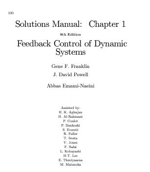 خرید و دانلود نسخه کامل کتاب [Soultion Manual] Feedback Control of Dynamic Systems 8th SI edition Gene Franklin, Abbas Emami Naeini – Pdf