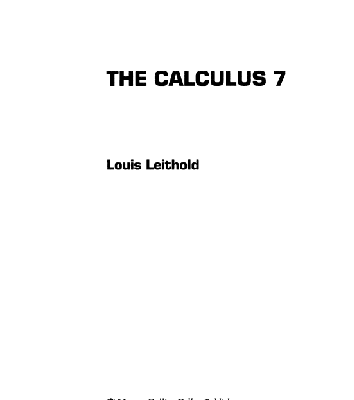 خرید و دانلود نسخه کامل کتاب The Calculus 7 7th edition BY Leithold –  Pdf