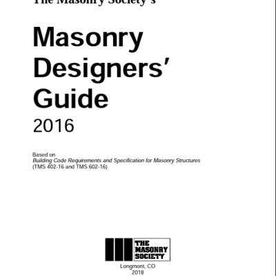 خرید و دانلود نسخه کامل کتاب The Masonry Society’s  Masonry  Designers’  Guide 2016 –  Pdf