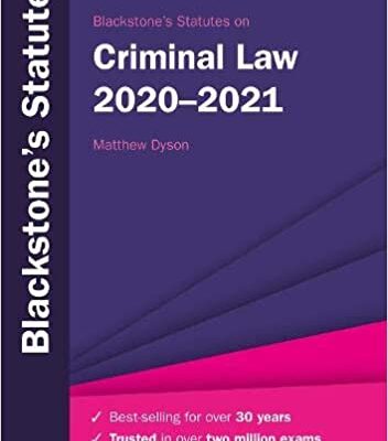 خرید و دانلود نسخه کامل کتاب Blackstone’s Statutes on Criminal Law 2020-2021 (30th Edition) –  Pdf