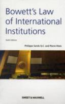 خرید و دانلود نسخه کامل کتاب Bowett’s Law of International Institutions –  Pdf