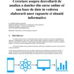 خرید و دانلود نسخه کامل کتاب Cercetare asupra dezvoltarii de analiza a datelor din surse online si/ sau baze de date in vederea elaborarii unor rapoarte si situatii informative