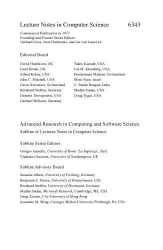 خرید و دانلود نسخه کامل کتاب Distributed Computing: 24th International Symposium, DISC 2010, Cambridge, MA, USA, September 13-15, 2010. Proceedings