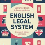 خرید و دانلود نسخه کامل کتاب English Legal System (18th Edition 2017/2018) –  Pdf