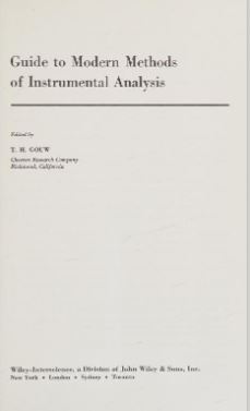 خرید و دانلود نسخه کامل کتاب Guide to modern methods of instrumental analysis –  Pdf