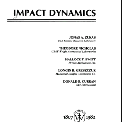 خرید و دانلود نسخه کامل کتاب Impact Dynamics BY Zukas –  Pdf