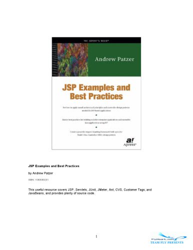خرید و دانلود نسخه کامل کتاب Jsp Examples And Best Practices Apress_6862c890272c3.jpeg خرید و دانلود نسخه کامل کتاب Jsp Examples And Best Practices Apress