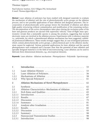 خرید و دانلود نسخه کامل کتاب Laser Application of Polymers – PDF
