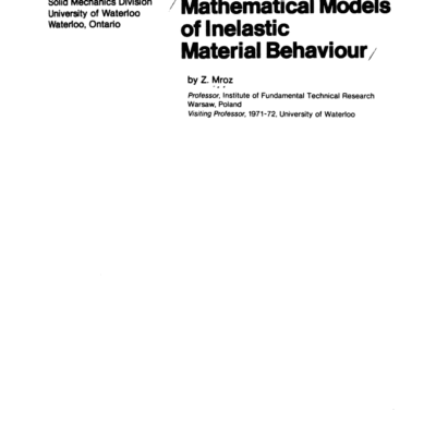 خرید و دانلود نسخه کامل کتاب Mathematical models of inelastic material behaviour BY Mroz –  pdf