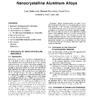 خرید و دانلود نسخه کامل کتاب Nanystalline Aluminum Alloys – PDF