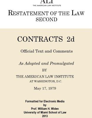 خرید و دانلود نسخه کامل کتاب Restatement (Second) of Contracts BY American Law Institute –  +  pdf