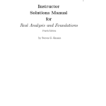 خرید و دانلود نسخه کامل کتاب [Solution Manual] Real Analysis and Foundations (4th Edition) – PDF