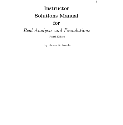 خرید و دانلود نسخه کامل کتاب [Solution Manual] Real Analysis and Foundations (4th Edition) – PDF
