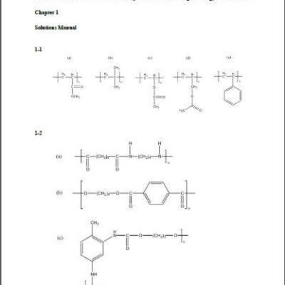 خرید و دانلود نسخه کامل کتاب Solution Manual The Elements of Polymer Science and Engineering 3rd Edition