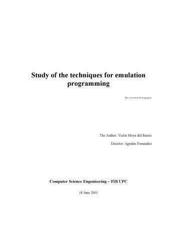 خرید و دانلود نسخه کامل کتاب Study of the techniques for emulation programming