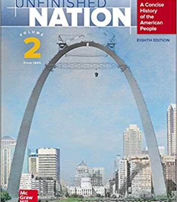 خرید و دانلود نسخه کامل کتاب The Unfinished Nation: A Concise History of the American People Volume 2 (8th Edition) –  Pdf