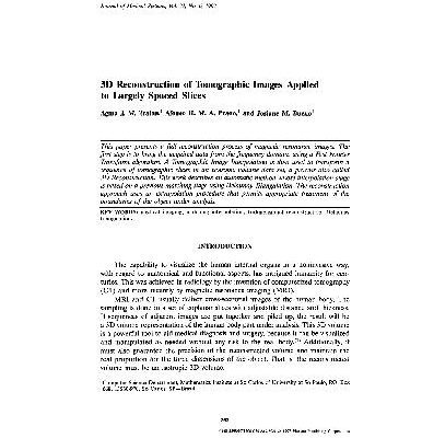 خرید و دانلود نسخه کامل کتاب 3D Reconstruction of Tomographic Images Applied to Largely Spaced Slices