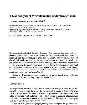 خرید و دانلود نسخه کامل کتاب A bias analysis of Weibull models under heaped data
