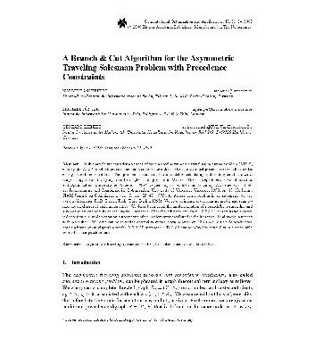خرید و دانلود نسخه کامل کتاب A Branch & Cut Algorithm for the Asymmetric Traveling Salesman Problem with Precedence Constraints
