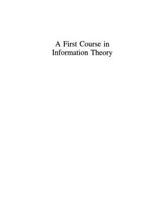 خرید و دانلود نسخه کامل کتاب A First Course in Information Theory