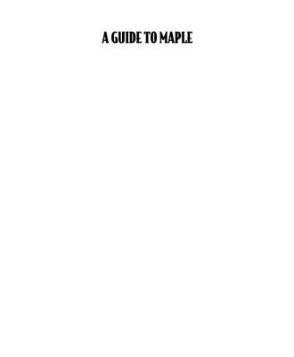 خرید و دانلود نسخه کامل کتاب A Guide to Maple