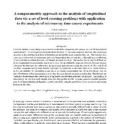 خرید و دانلود نسخه کامل کتاب A nonparametric approach to the analysis of longitudinal data via a set of level crossing problems w