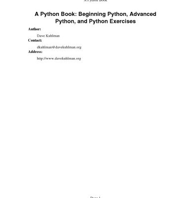 خرید و دانلود نسخه کامل کتاب A Python Book: Beginning Python, Advanced Python, and Python Exercises
