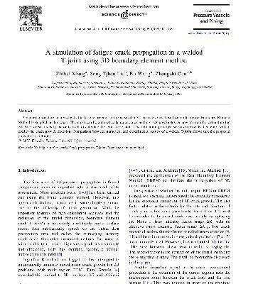 خرید و دانلود نسخه کامل کتاب A simulation of fatigue crack propagation in a welded T-joint using 3D boundary element method