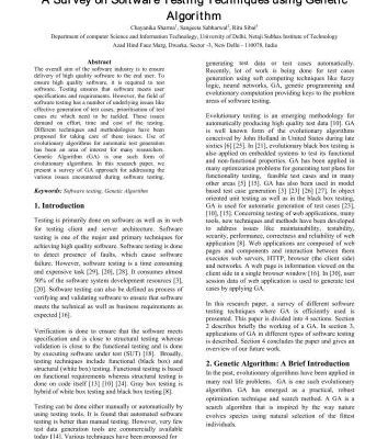 خرید و دانلود نسخه کامل کتاب A Survey on Software Testing Techniques using Genetic Algorithm