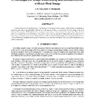 خرید و دانلود نسخه کامل کتاب A Technique for Image Data Hiding and Reconstruction without Host Image