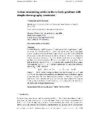 خرید و دانلود نسخه کامل کتاب Action minimizing orbits in the n-body problem with simple choreography constraint