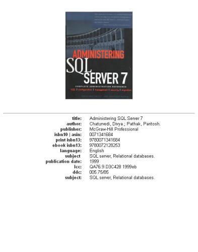 خرید و دانلود نسخه کامل کتاب Administering SQL Server 7_6867904c6c0f3.jpeg خرید و دانلود نسخه کامل کتاب Administering SQL Server 7