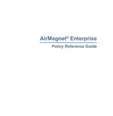 خرید و دانلود نسخه کامل کتاب AirMagnet Enterprise. Policy Reference Guide