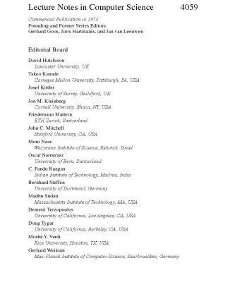 خرید و دانلود نسخه کامل کتاب Algorithm Theory – SWAT 2006: 10th Scandinavian Workshop on Algorithm Theory, Riga, Latvia, July 6-8, 2006. Proceedings