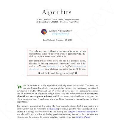 خرید و دانلود نسخه کامل کتاب Algorithms, or the Unofficial Guide to the Georgia Institute of Technology’s CS6515: Graduate Algorithms
